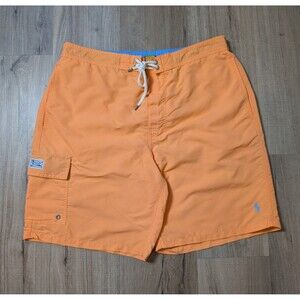 Polo Ralph Lauren Size XL Cargo Swim Trunks Board Shorts Orange Pony Preppy